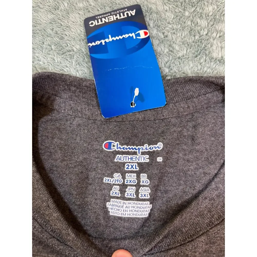 Champion Authentic Crewneck Black T-shirt US UK (2XL) - Picture 3 of 12
